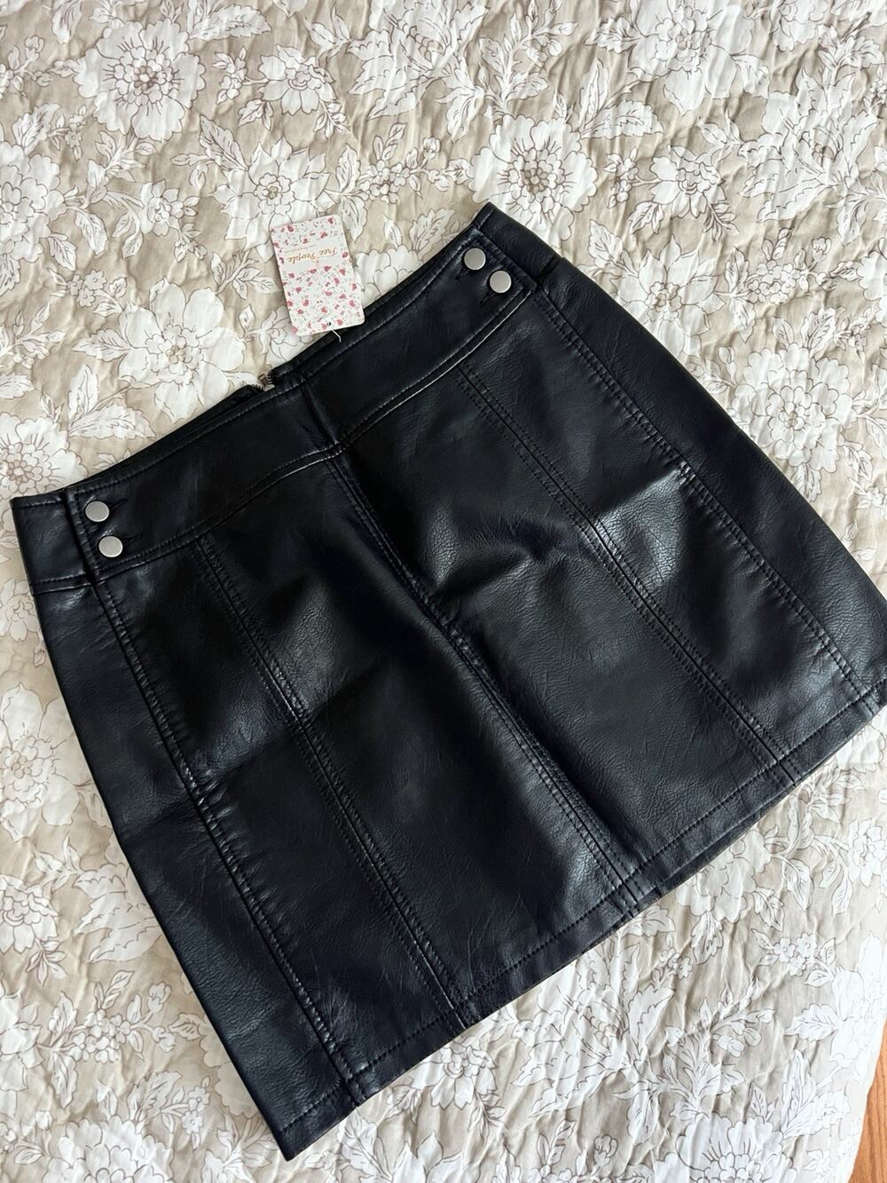 free people vegan leather skirt size 12